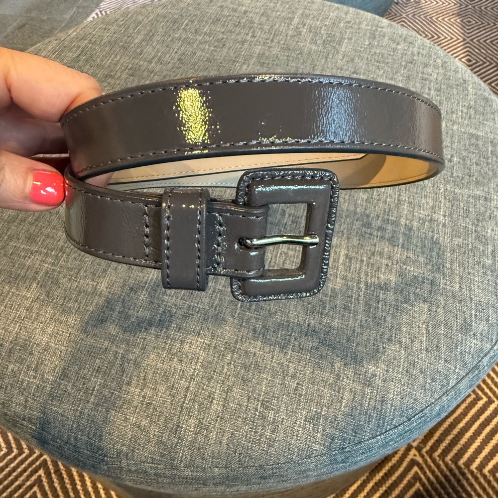 HOBO Patent Leather Gray Belt